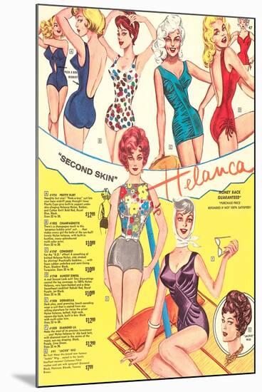 Fifties Bathing Suits-null-Mounted Art Print