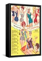 Fifties Bathing Suits-null-Framed Stretched Canvas