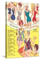 Fifties Bathing Suits-null-Stretched Canvas