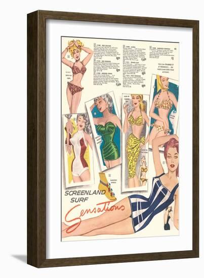 Fifties Bathing Suits-null-Framed Art Print