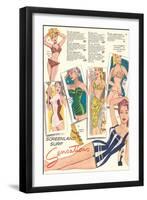 Fifties Bathing Suits-null-Framed Art Print