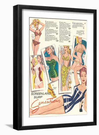 Fifties Bathing Suits-null-Framed Art Print