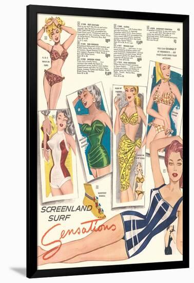 Fifties Bathing Suits-null-Framed Art Print