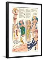 Fifties Bathing Suits-null-Framed Art Print