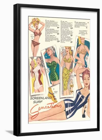 Fifties Bathing Suits-null-Framed Art Print