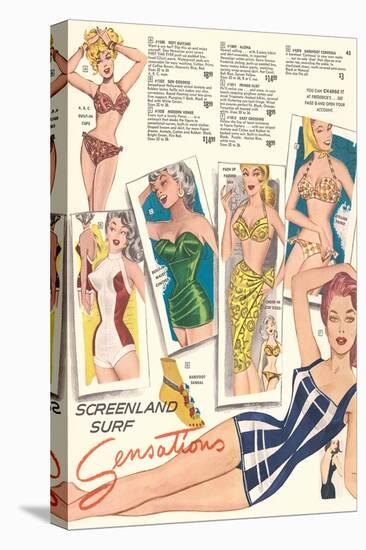 Fifties Bathing Suits-null-Stretched Canvas