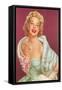 Fifties Blonde in Formal and Fur-null-Framed Stretched Canvas