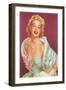 Fifties Blonde in Formal and Fur-null-Framed Art Print