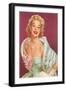 Fifties Blonde in Formal and Fur-null-Framed Art Print