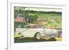 Fifties Cars on Golf Course-null-Framed Premium Giclee Print