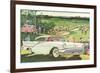 Fifties Cars on Golf Course-null-Framed Premium Giclee Print