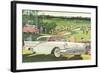 Fifties Cars on Golf Course-null-Framed Art Print