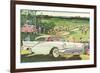 Fifties Cars on Golf Course-null-Framed Art Print