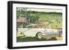 Fifties Cars on Golf Course-null-Framed Art Print