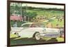 Fifties Cars on Golf Course-null-Framed Art Print