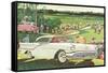 Fifties Cars on Golf Course-null-Framed Stretched Canvas