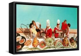 Fifties Deluxe Buffet-null-Framed Stretched Canvas