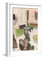 Fifties Living Room-null-Framed Art Print