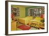 Fifties Motel Room Interior-null-Framed Art Print