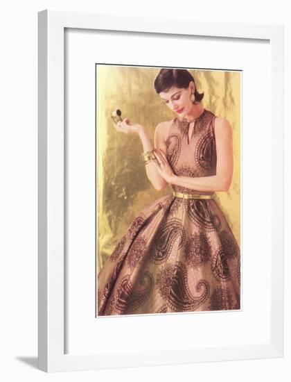 Fifties Paisley Dress-null-Framed Art Print