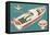 Fifties Speedboat-null-Framed Stretched Canvas