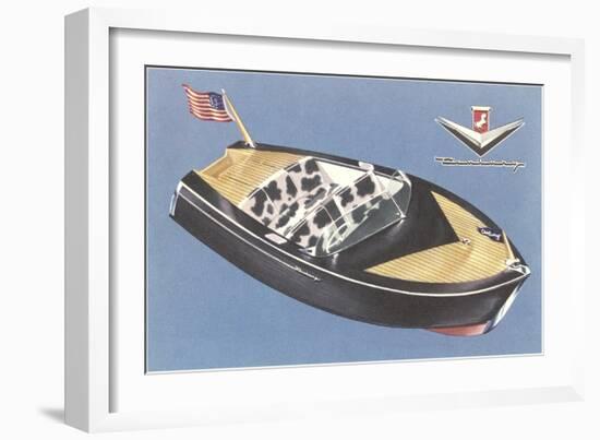 Fifties Speedboat-null-Framed Art Print