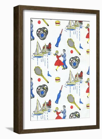 Fifties Teenager Wallpaper-null-Framed Giclee Print