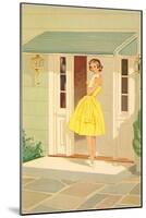 Fifties Yellow Dress-null-Mounted Art Print