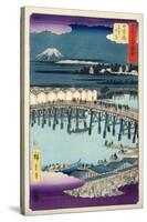 Fifty-Three Stations of the Tokaido:1st Station, Nihonbashi-Ando Hiroshige-Stretched Canvas