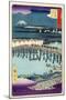 Fifty-Three Stations of the Tokaido:1st Station, Nihonbashi-Ando Hiroshige-Mounted Giclee Print