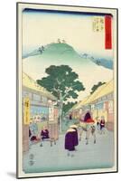 Fifty-Three Stations of the Tokaido:21st Station, Mariko-Ando Hiroshige-Mounted Giclee Print