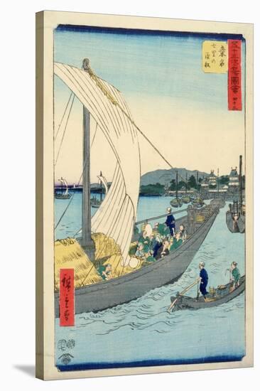 Fifty-Three Stations of the Tokaido: 43th Station, Kuwana-Ando Hiroshige-Stretched Canvas