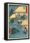 Fifty-Three Stations of the Tokaido: 52th Station, Ishibe-Ando Hiroshige-Framed Stretched Canvas