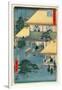 Fifty-Three Stations of the Tokaido: 52th Station, Ishibe-Ando Hiroshige-Framed Giclee Print