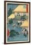 Fifty-Three Stations of the Tokaido: 52th Station, Ishibe-Ando Hiroshige-Framed Giclee Print