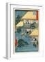 Fifty-Three Stations of the Tokaido: 52th Station, Ishibe-Ando Hiroshige-Framed Giclee Print