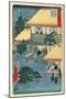 Fifty-Three Stations of the Tokaido: 52th Station, Ishibe-Ando Hiroshige-Mounted Giclee Print