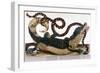 Fight between a Crocodile and a Snake - in “” General History of Insects of Surinam and of All Euro-Maria Sibylla Graff Merian-Framed Giclee Print