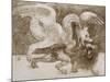 Fight Between a Dragon and a Lion-Leonardo da Vinci-Mounted Giclee Print