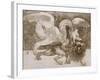 Fight Between a Dragon and a Lion-Leonardo da Vinci-Framed Giclee Print