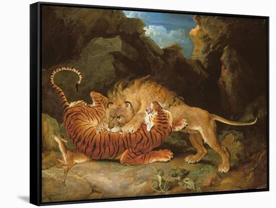 Fight Between a Lion and a Tiger, 1797-James Ward-Framed Stretched Canvas