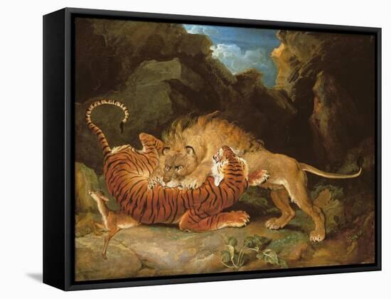 Fight Between a Lion and a Tiger, 1797-James Ward-Framed Stretched Canvas