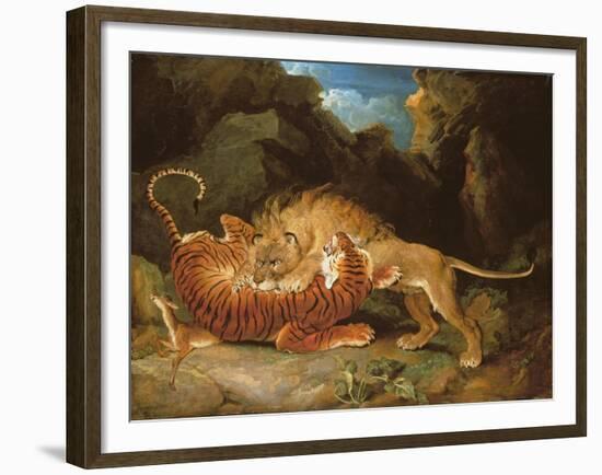 Fight Between a Lion and a Tiger, 1797-James Ward-Framed Giclee Print