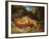 Fight Between a Lion and a Tiger, 1797-James Ward-Framed Giclee Print