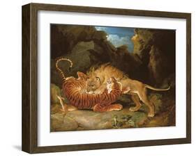 Fight Between a Lion and a Tiger, 1797-James Ward-Framed Giclee Print