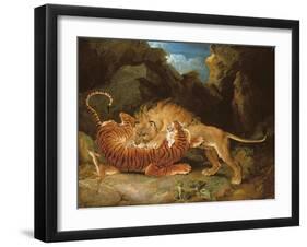 Fight Between a Lion and a Tiger, 1797-James Ward-Framed Giclee Print