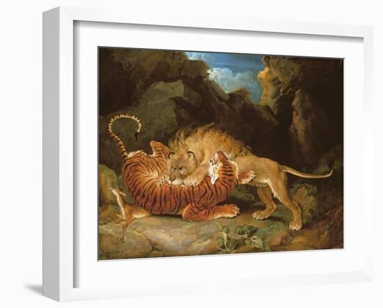 Fight Between a Lion and a Tiger, 1797-James Ward-Framed Giclee Print