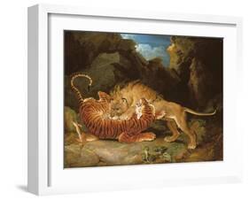 Fight Between a Lion and a Tiger, 1797-James Ward-Framed Giclee Print