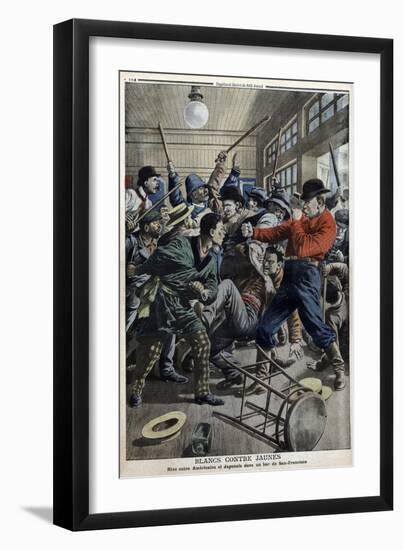 Fight between Americans and Japanese in San Francisco-Stefano Bianchetti-Framed Giclee Print