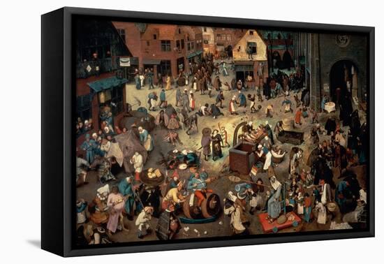 Fight Between Carnival and Lent, 1559-Pieter Bruegel the Elder-Framed Stretched Canvas